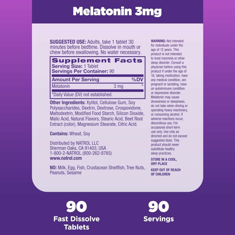 Natrol fastdissolve melatonin 3mg90 7