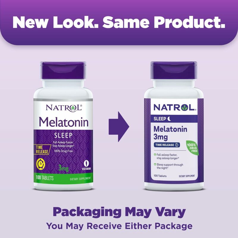 Natrol melatonin time release - 3mg -- 100 tablets - image 4